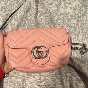 Gucci Pink Crossbody Bag with Silver Accents
